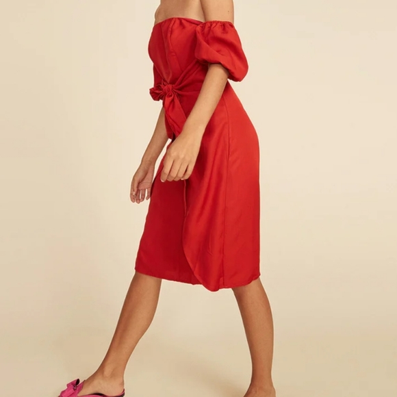 LPA | Red Off Shoulder Mini Dress - Picture 4 of 13